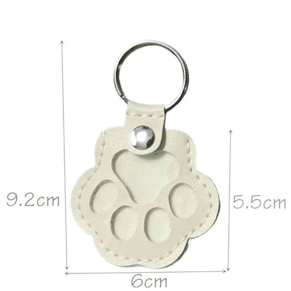 Leather Memorial Pet Hair Storage Keychain